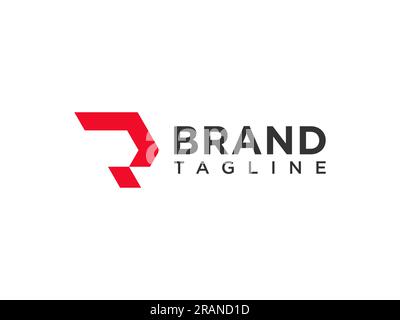 Abstract Initial Letter R Logo. Red Geometric Origami Style isolated on White Background. Usable for Business and Branding Logos. Flat Vector Logo Des Stock Vector