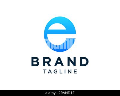 Abstract Initial Letter E Logo. Square Rounded Origami Style isolated on White Background. Flat Vector Logo Design Template Element Stock Vector