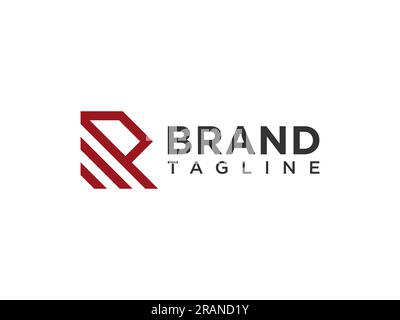 Abstract Initial Letter R Logo. Red Geometric Origami Style isolated on White Background. Usable for Business and Branding Logos. Flat Vector Logo Des Stock Vector