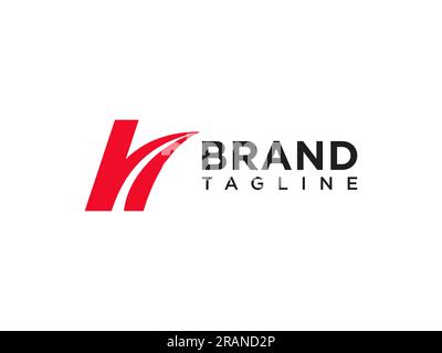 Initial Letter K logo. Red Square Shape with Line inside isolated on White Background. Usable for Business and Branding Logos. Flat Vector Logo Design Stock Vector