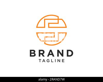 Abstract Initial Letter S Logo. Radial Line isolated on White Background. Flat Vector Logo Design Template Element. Stock Vector