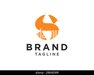 Abstract Initial Letter S Logo. Radial Line isolated on White Background. Flat Vector Logo Design Template Element. Stock Vector