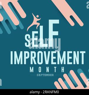 September is Self-Improvement Month. Holiday concept. Web banner and poster design vector illustration. Stock Vector