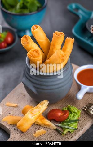 Deep Fried Spring Roll, Thai food style Stock Photo