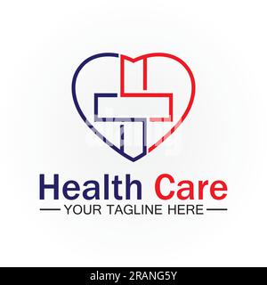 Health care or medical heart logo design template Stock Vector