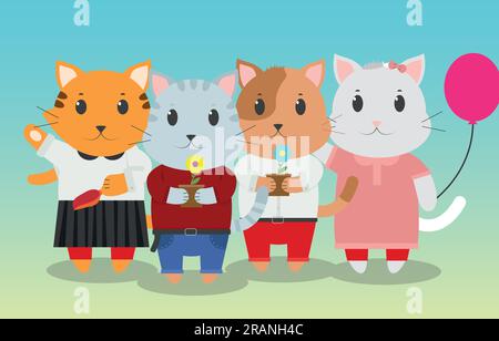 Cute cat. Vector illustration Stock Vector