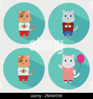Cute cat. Vector illustration Stock Vector