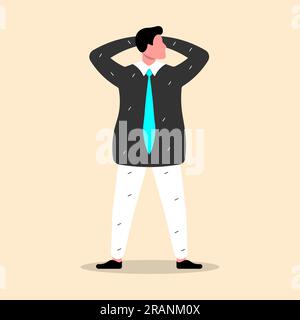 Vector flat illustration features male and female cartoon characters displaying a diverse range of emotions. Stock Vector