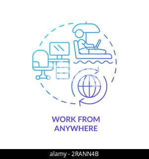 Work from anywhere blue gradient concept icon Stock Vector