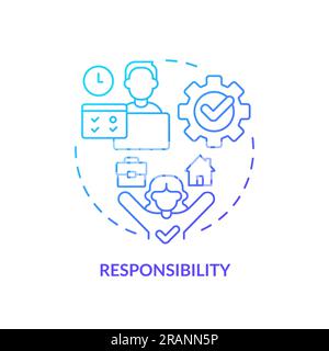 Responsibility blue gradient concept icon Stock Vector