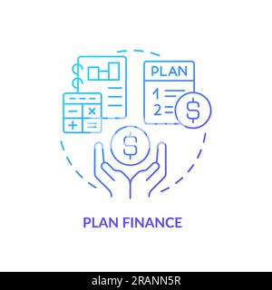 Plan finance blue gradient concept icon Stock Vector