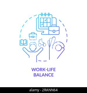 Work life balance blue gradient concept icon Stock Vector