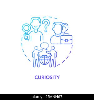 Curiosity blue gradient concept icon Stock Vector