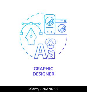 Graphic designer blue gradient concept icon Stock Vector