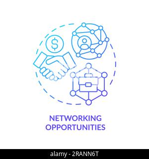 Networking opportunities blue gradient concept icon Stock Vector