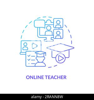 Online teacher blue gradient concept icon Stock Vector