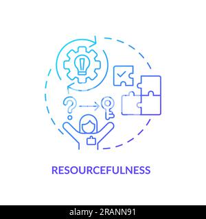 Resourcefulness blue gradient concept icon Stock Vector