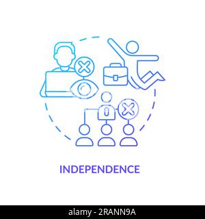Independence blue gradient concept icon Stock Vector