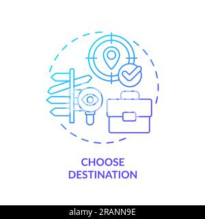Choose destination blue gradient concept icon Stock Vector