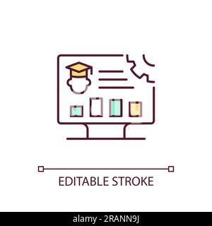 Thin line icon with predictive analytics concept Stock Vector