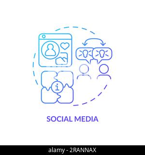 Social media blue gradient concept icon Stock Vector