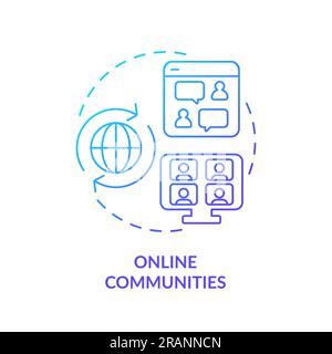 Online community blue gradient concept icon Stock Vector