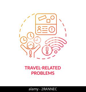 Travel related problems red gradient concept icon Stock Vector