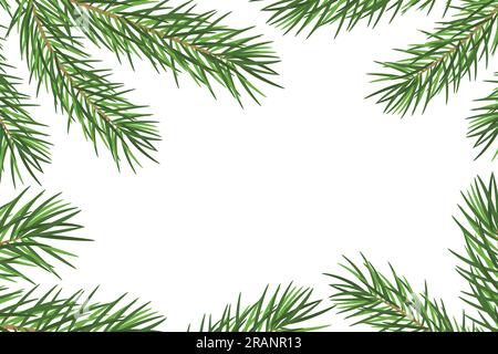 christmas background with fir tree, place for text, greeting card- vector illustration Stock Vector