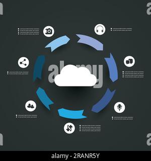 Cloud Computing Concept - Infographic Design Stock Vector