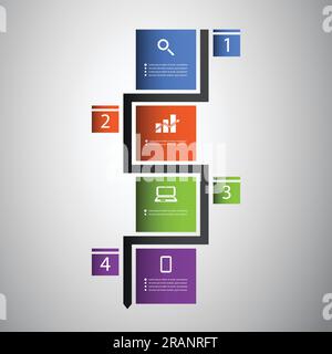 Infographic Concept - Colorful Flow Chart Design Stock Vector