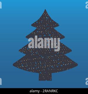 christmas tree filled with golden glittering dots- vector illustration Stock Vector