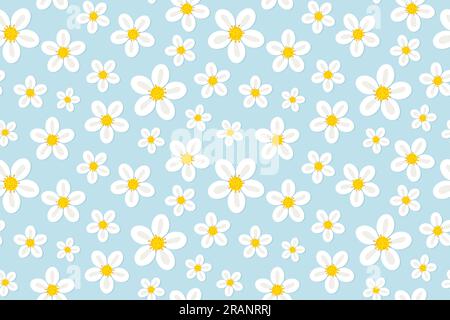 spring seamless pattern with apple tree flowers - vector illustration Stock Vector