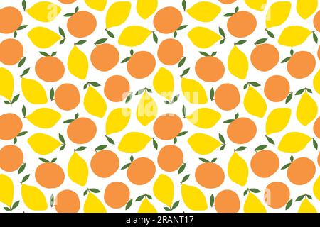 summer seamless pattern citrus fruits- vector illustration Stock Vector