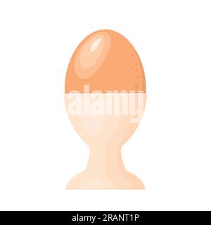 bolied egg in a egg cup- vector illustration Stock Vector