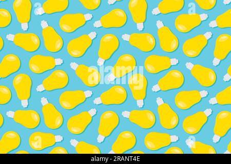 seamless pattern with yellow light bulbs- vector illustration Stock Vector