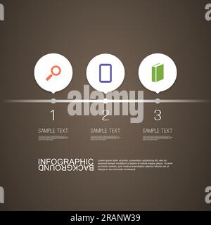 Numbered Circular Labels - Infographic Design with Text and Icons Stock Vector