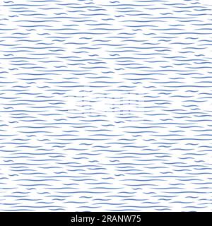 seamless blue sea waves pattern -vector illustration Stock Vector