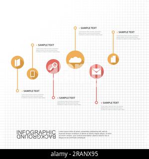 Timeline Infographic Design with Your Text and Icons Stock Vector