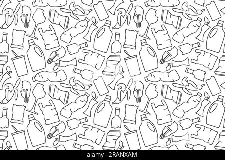 rubbish seamless pattern - vector illustration Stock Vector