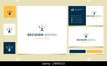 Decision making logo design with editable slogan. Branding book and business card template. Stock Vector