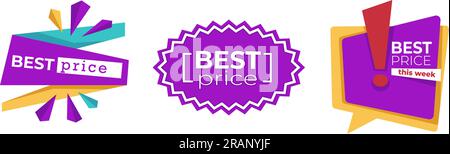 Best price this week, banners and icons promotion Stock Vector
