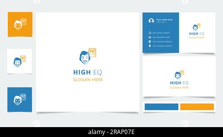 High EQ logo design with editable slogan. Branding book and business card template. Stock Vector