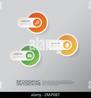Colorful Round Circular Tags and Labels - Modern Minimalist Presentation Template Layout, Infographic Design Stock Vector