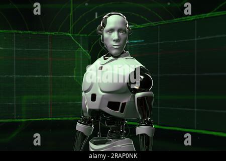 Robotics and AI for the future. 3D rendering. Stock Photo
