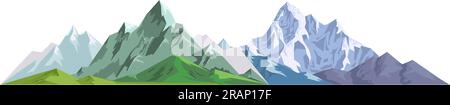 Natural elevation, mountains range wilderness Stock Vector