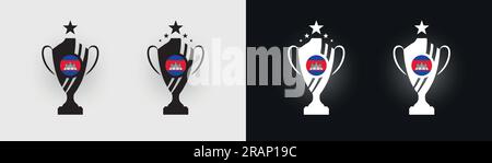Cambodia trophy pokal cup football champion vector illustration Stock Vector
