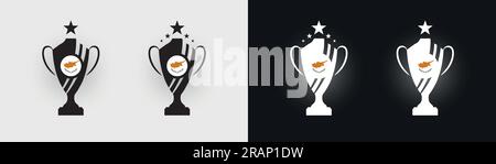 Nothern Cyprus trophy pokal cup football champion vector illustration Stock Vector