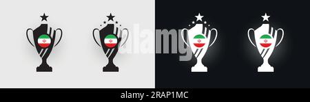 Iran trophy pokal cup football champion vector illustration Stock Vector