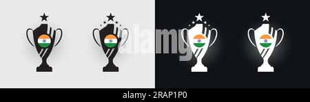 India trophy pokal cup football champion vector illustration Stock Vector