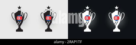 North Korea trophy pokal cup football champion vector illustration Stock Vector